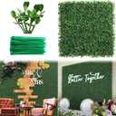 Luyue 12PCS 20”×20” Boxwood Panels, Artificial Grass Wall Panels Fake Greenery Backdrop Wall Grass Backdrop Artificial Plant Walls for Outdoor Indoor Garden Fence Backyard