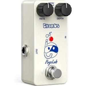 Pogolab Chorus Pedal, Chorus Guitar Pedal, Mini Analog Chorus Pedal, DC 9V, True Bypass for Electric Guitar