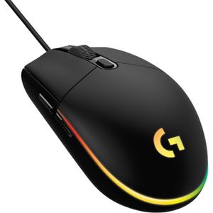 Logitech G203 Wired Gaming Mouse, 8,000 DPI, Rainbow Optical Effect LIGHTSYNC RGB, 6 Programmable Buttons, On-Board Memory, Screen Mapping, PC/Mac Computer and Laptop Compatible - Black