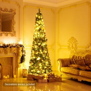 6 Feet PVC Artificial Slim Pencil National Christmas Tree with Metal Stand