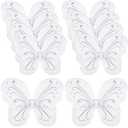 Chivao 7 Pieces Fairy Wings Butterfly Wings Wedding Decoration Costume Birthday Christmas Party Favors for Boys Girls(White)