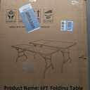 6FT Folding Tables for Camping Party Picnic, School, 2 Pack, White