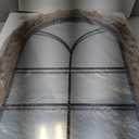 36x24 Inch Arched Window Pane Wall Mirror - Rustic Farmhouse Solid Wood Decorative Mirror for for Living Room, Bedroom, Entryway & Bathroom