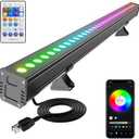 Smart Wall Washer Light Dimmable APP Control, 180W RGBCW Color Changing Linear LED Light Bar with RF Remote Control, Group Function, Timing, Perfect for Outdoor & Indoor Lighting Projects