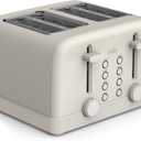 bella 4 Slice Toaster, 6 Setting Shade Control with Reheat & Cancel Buttons, Removable Crumb Tray, Anti Jam & Auto Shutoff, 900 Watt, Oatmilk