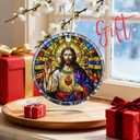 3 x Christian Gift: Jesus Christ Ornament | Christmas Ornaments (Christmas Tree Decorations), Christian Home Decor, Religious Holiday Ornament, Religious Gifts & Xmas Gifts