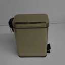 1.3 Gallon Rectangular Small Steel Step Trash Can Wastebasket Stainless Steel Bathroom Slim Profile Trash Can 5 Liter Garbage Container Bin for Bathroom Bedroom Kitchen and Office Beige