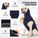 JOHNBOLIN Dog Anxiety Jacket, Dog Shirt with Turtleneck, Breathable Calming Vest, Indoor and Outdoor Separated Pet Jacket (Navy Blue, XXX-Large(Chest:31"-35")
