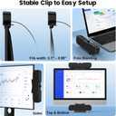 Cirqon Computer Speakers for Desktop PC, Easy Volume Knob, Sturdy Clamp, Basic Sound, Laptop Speakers with Compact Design, USB/USB C Adapter for Power and Audio(Black)