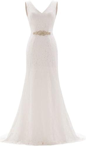 Women's Lace Mermaid Bridal Wedding Dresses (Style6 Ivory, Size 2)