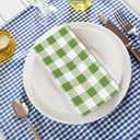 Green Gingham Napkins Disposable Rectangle: 100PCS Checkered Paper 15.7x11.8 Inch for Dinner Party