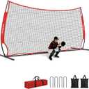 20x10FT Barricade Backstop Net, Baseball Basketball Backstop Net with Steel Frame, Ball Stop Net for Baseball, Lacrosse, Soccer, Basketball, Backstop Net for Backyard