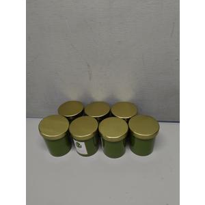 Sprayed Glass Candle W/Metal Lid Green 7 Pack
