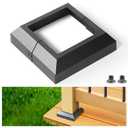 2Pack 3.5"x 3.5" Aluminum Deck Post Base Cover, Split Post Cover Skirts for Deck RailingsStairsPorches Black