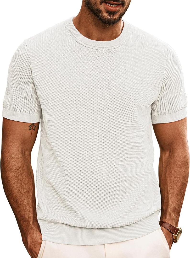 PJ PAUL JONES Mens Casual T-Shirts Classic Short Sleeve Knit Tees Crewneck Solid Tee Shirts XL