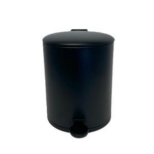Splash Home Carson Stainless Steel 5-Liter Step Can Wastebasket,Quiet Close, Removable Bucket, 9.5" x 7.75",Black