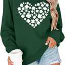 St Patricks Day Sweatshirt Women St Patricks Day Shirt Funny Shamrock Sweater Irish Lucky Long Sleeve Pullover Tops (XL)
