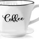 Pour Over Coffee Maker, Ceramic Coffee Dripper, Easy Manual Slow Brewing Accessories for Home, Cafe, Coffee Bar Accessories and Kitchen Decor, Filter Size 2, White