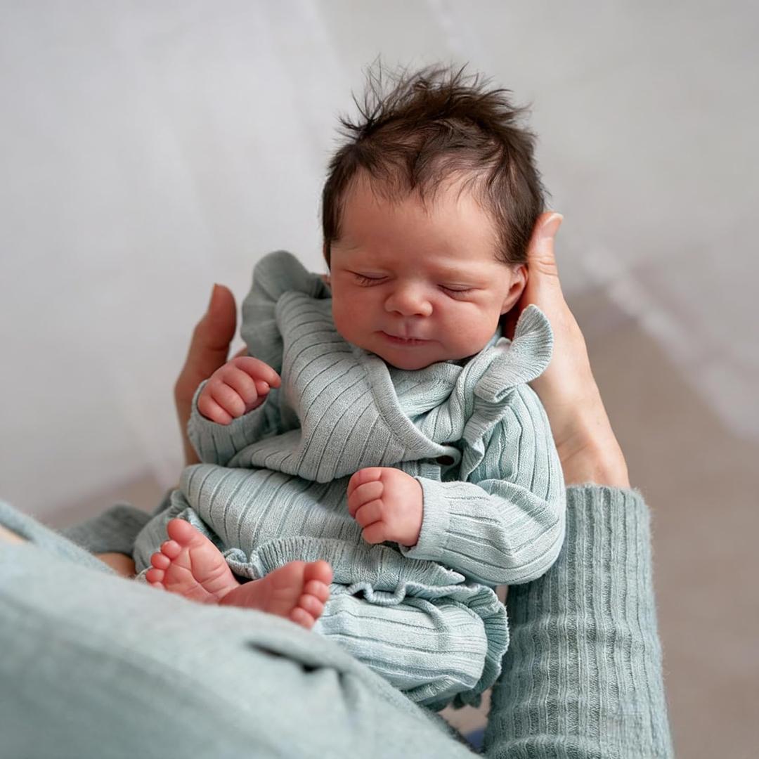 Anano Reborn Baby Dolls 18 Inch Realistic Newborn Sleeping Baby Dolls Girls that Look Real Lifelike Preemie Babies Alive Soft Vinyl Reborn Infant Dolls, Newborn Girl