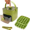 Ice Cube Tray with Lid and Bin, Ice Trays for Freezer, Flexible Ice Cube Trays,2 Pack for Freezer, 48 Pcs Ice Cube Mold with Ice Scoop for Whiskey, Cocktail, Coffee and DIY(Green)