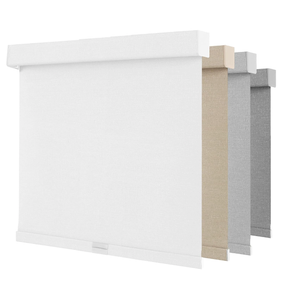 NUTRO CHILL Blackout Window Blinds Cordless, Spring System Window Shades with UV Protection Thermal Insulated Linen Fabric, Roller Blinds for Home Office(44''x72'', Light Grey)