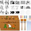 Chunful 3 Pack St. Patrick's Day DIY Doormat Craft Kit Make Your Own Blank Doormat Painting Kit 17" x 30" Coir Coconut Rug to Paint with Stencils Painting Tools for Door Home Decor, Non Slip Backing