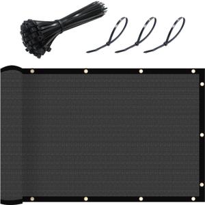 UPGRADE Fence Privacy Screen 4' x 25' Fence Commercial Shade Cover with Brass Grommets Heavy Duty Perfect for Outdoor Back Yard-Dark Grey, 