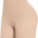 Womens Seamless Shaping Boyshorts Panties Tummy Control Underwear Slimming Shapewear Slip Shorts (X-Large, #A1 Beige(no Control))