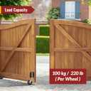 Heavy Duty Gate Wheels for Fences, Yards, Farms, Gate Casters with Spring Loaded, 360 Degree Swivel Max Load Capacity 220lbs