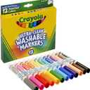 Crayola Broad Line Markers (12 Count), Washable Markers for Kids, Assorted Colors, Arts & Crafts Supplies, For Coloring Books & Art Projects, Ages 3+