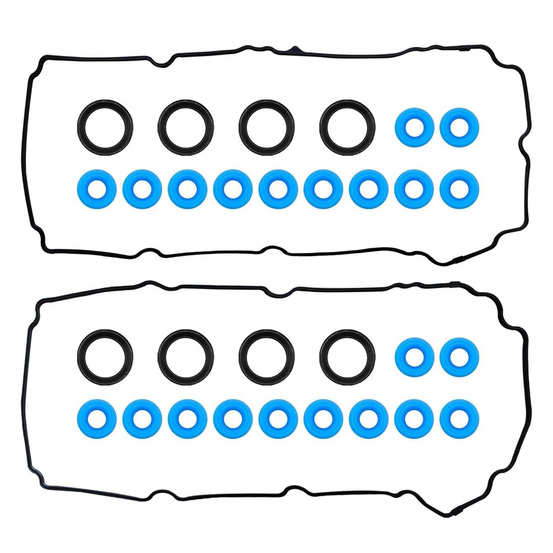 Engine Valve Cover Gasket Set Compatible with 2007-2015 Ford Edge Flex Fusion Taurus X Lincoln MKS MKT MKX MKZ Mazda 6 CX-9 Mercury Sable 3.5L 3.7L V6 DOHC Replace # VS50767R