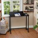 GreenForest Folding Desk with Wheels, 31.5 Inch Adjustable Tilt Drafting Table, Portable Rolling Foldable Desk for Small Space, Home Office, Drawing & Craft Workstation, Black