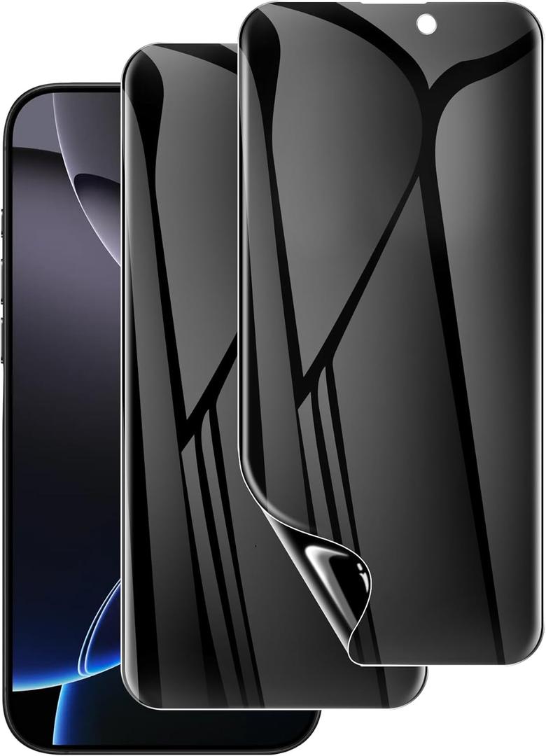 LYWHL 2 Pack for iPhone 16 Pro Privacy Screen Protector [Like Original Touch Sensitivity], Anti-Spy Private iPhone 16 Pro Film [Non-Glass], Case Friendly, Scratch-Resistant, Self-Healing