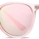 HJSTES Polarized Kids Sunglasses for Girls Boys, 100% UV Protection for Children Sun Glasses, 50MM (A01 Pink Frame/Pink Mirrored)