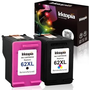 Inktopia Remanufactured Ink Cartridge Replacement for HP 62XL 62 XL for HP Envy 7640 5660 5540 5640 5642 7645 Officejet 5740 5741 8040 OfficeJet 200 250 Mobile Printer (1 Black 1 Tri-Color)