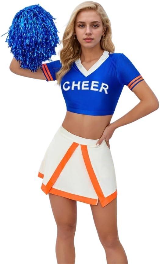 Khanda Cheerleader Costume for Women Sexy Cheerleading Outfit 2025 High School Girl Party Halloween Cheer Uniform Outfit