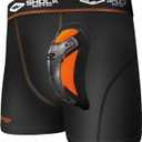 Shock Doctor Men's Ultra Pro Boxer Compression Short With Ultra Cup, Moisture Wicking Vented Protection, Adult Sizes (Large, Black)