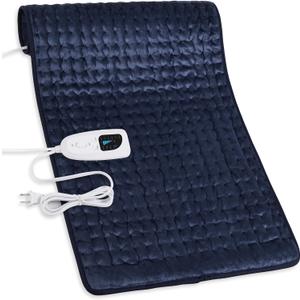 Deepsoon Heating Pad,Electric Heating Pads for Back,Neck,Moist Heating Pad for Abdomen Shoulder Knee Legs,Dry/Moist Heat&Auto Shut Off,Mother's Day Birthday for Men and Women,Navy Blue,33x17 Inch