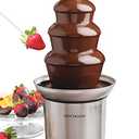 Nostalgia 4 Tier Electric Chocolate Fondue Fountain Machine for Parties - Melts Cheese, Queso, Candy, and Liqueur - Dip Strawberries, Apple Wedges, Vegetables, and More - 32-Ounce - Stainless Steel