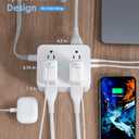 6Ft Surge Protector Power Strip with USB C, HANYCONY Extension Cord with 8 Outlets(2.2 IN) 4 USB Ports(2 USB C), Flat Plug, Wall Mount, 3 Side Outlet Extender for Home Dorm Room Essentials, ETL Listed