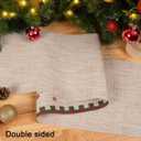 Christmas Table Runner with Classic Christmas Elements Designed, Arbitrarily Cropped Xmas Decorative Farmhouse Table Decorations for Home Party Decor 12x94 Inch (Beige2)