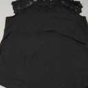 MIHOLL Women's Sleeveless Tops Lace Floral Casual Loose Blouses Tank Shirts (Medium, 01 Black)