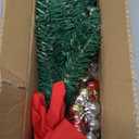 Mini Tabletop Christmas Tree with 30 LED String Lights, Star Top, Perfect for DIY Decoration 2ft