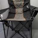 ALPHA CAMP Oversized Camping Folding Chair, Heavy Duty Support 450 LBS Steel Frame Collapsible Padded Arm Chair with Cup Holder Quad Lumbar Back, Portable for Outdoor