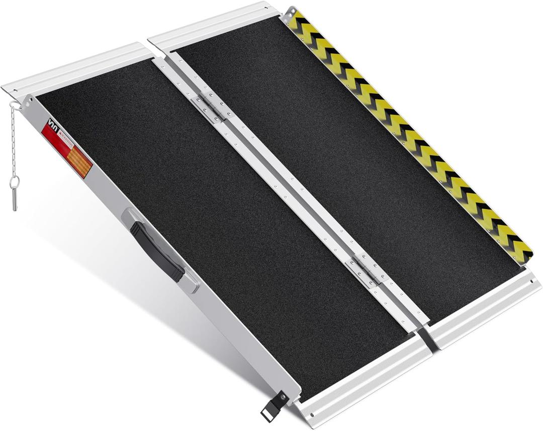 VNN Portable Wheelchair Ramp 3FT, Non-Slip Aluminum Folding Handicap Ramp, Door Threshold Wheelchair Ramps for Home, Wheel Chair Ramp for Home Steps, Doorways, Curbs, Stairs (3FT (Usable height 3-9 inch))