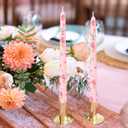 10 Inch Cute Printed Tapered Candles 4 Pack Handmade Dripless Smokeless Candlesticks for Daily Mother's Day Birthday Dinner Home Decor