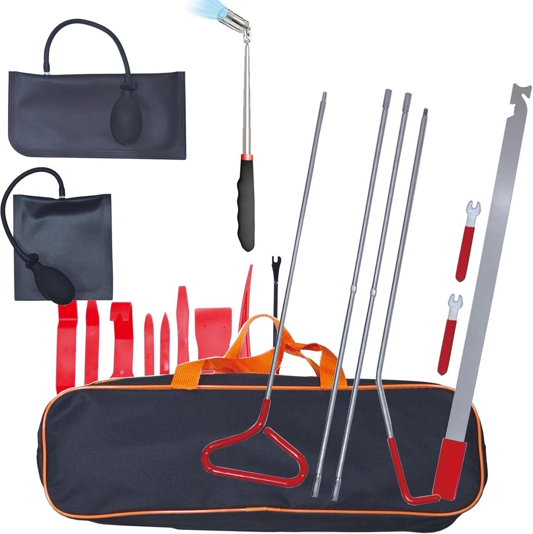67 Inch Long Puller Tool, 9 PCS Portable Repair Tools, 5th Wheel Pin Puller,Portable Stainless Steel Type J-Hook