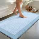 70x24 Long Bathroom Rugs Washable Non Slip, Light Blue Bath Mat for Bathroom Floor Tub, Soft Absorbent Quick Dry Mats for Shower, Bathtub,Home Decor