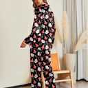 Ekouaer Pajamas For Women Set Silk Pjs 2 Piece Satin Sleepwear Long Sleeve Button Down Lounge Sets With Pant (Black, S)