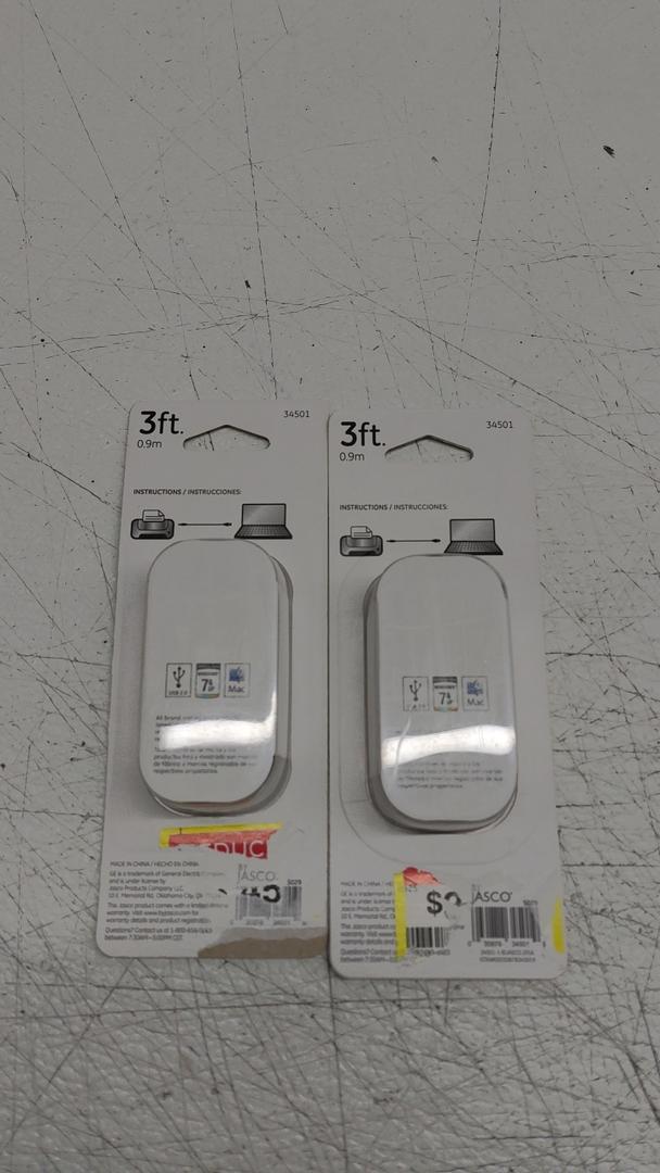 G.E. 3 Foot USB Device Cable A Male/B Male Connect Printers Scanners To Computer